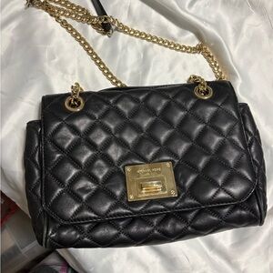 Michael Kors Black Quilted Leather Shoulder Bag